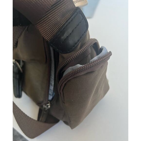 Baggallini Nylon Organizer Traveler Brown Multi Pocket Crossbody Purse - Picture 12 of 13